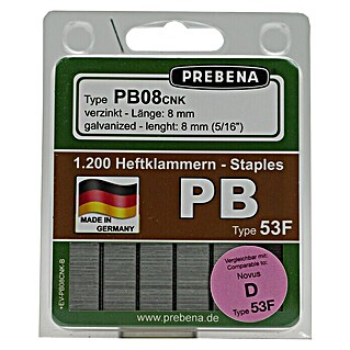 Prebena Heftklammer Typ PB (Länge: 8 mm, Rückenbreite: 11,2 mm, 1.200 Stk.)