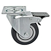 Stabilit Apparate-Lenkrolle (Durchmesser Rollen: 75 mm, Traglast: 50 kg, Kugellager, Mit Platte und Feststeller)