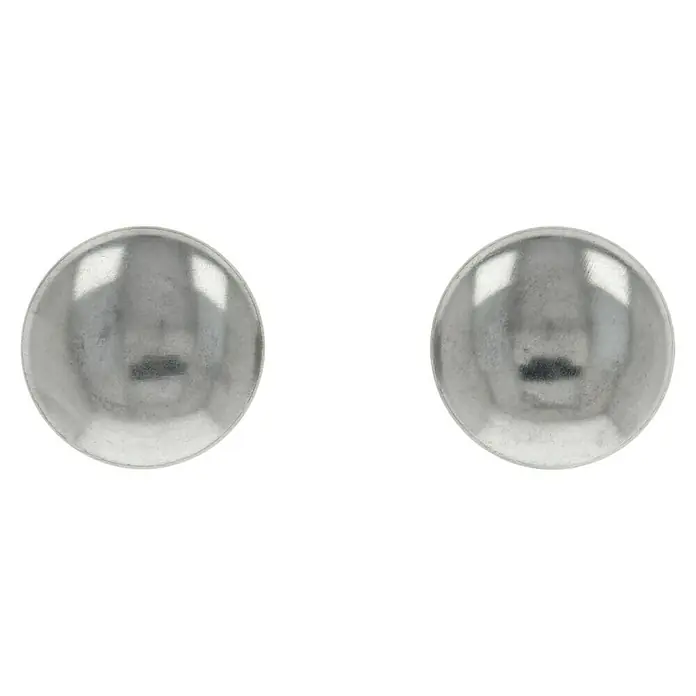 Stabilit Starlock-Kappen - Durchmesser: 12 mm, Stahl - Zwei silberne Ohrstecker mit glänzender Oberfläche, die ein minimalistisches und elegantes Design zeigen.\n