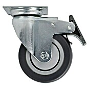 Stabilit Apparate-Lenkrolle (Durchmesser Rollen: 75 mm, Traglast: 50 kg, Kugellager, Mit Platte und Feststeller)