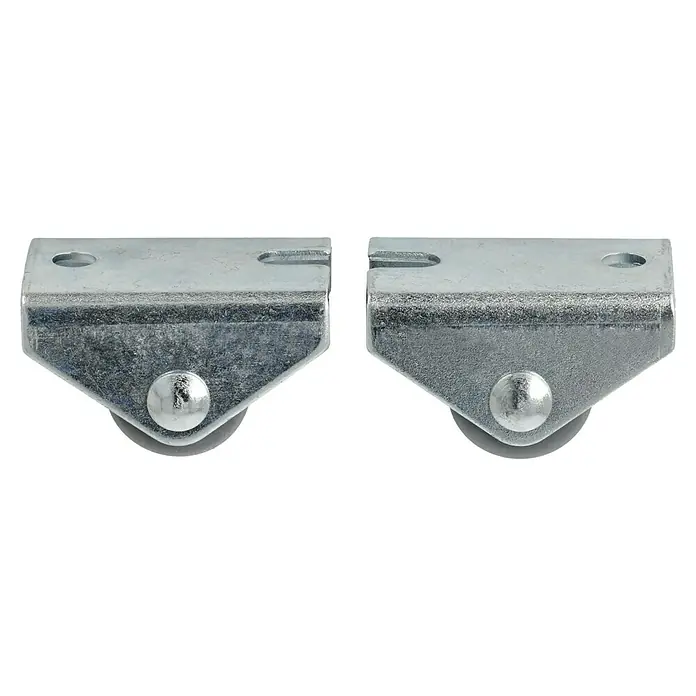 Stabilit Möbel-Bockrolle - Durchmesser Rollen: 15 mm, Traglast: 20 kg, Gleitlager, Höhe: 18 mm - Zwei Rollenführungen aus Metall. Die Rollenführungen sind mit Befestigungslöchern versehen.
