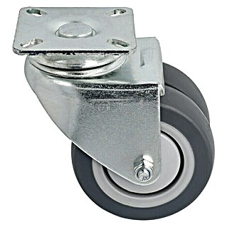 Stabilit Apparate-Doppelrolle (Durchmesser Rollen: 75 mm, Traglast: 100 kg, Kugellager, Mit Platte)