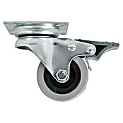 Stabilit Rueda giratoria para equipos (Diámetro ruedas: 50 mm, Capacidad de carga: 45 kg, Material rueda: Goma, Con placa y freno, Casquillo liso)