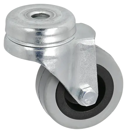 Lenkrolle 50 Mm Mit Expanderbefestigung – Graue, Spurlose Gummirolle Für Quadratrohre 21,5–42 Mm, Gleitlager, Ohne Bremse, Tragkraft 50 Kg
