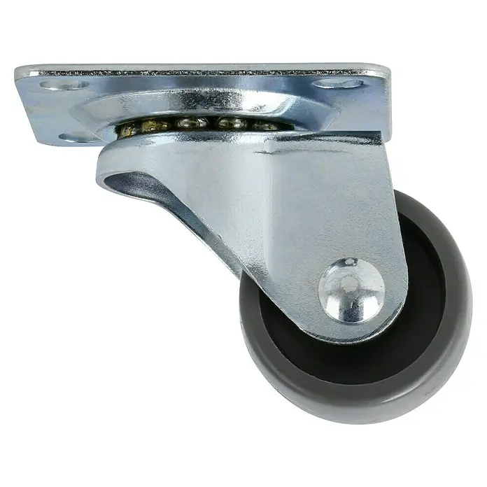 Stabilit Möbel-Lenkrolle - Durchmesser: 25 mm, Traglast: 15 kg, Grau, Kunststoff - Lenkrolle mit Montageplatte, ideal für Möbel und Geräte. Robuste Konstruktion für zuverlässige Mobilität.