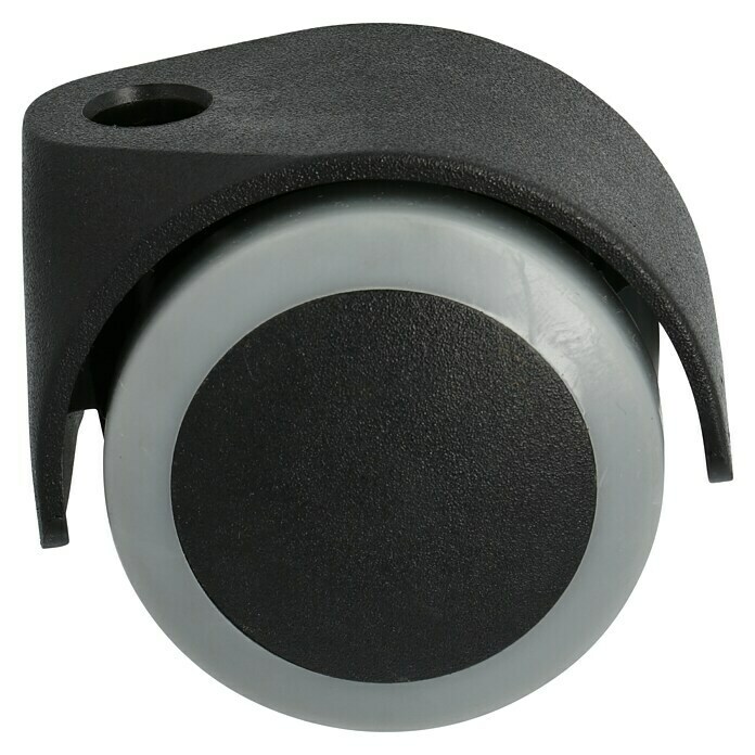 Stabilit Rueda doble (Capacidad de carga: 40 kg, Negro/Gris, Elastómero termoplástico (TPE), Diámetro agujero posterior: 10 mm)