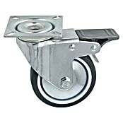 Stabilit Rueda giratoria para equipos (Diámetro ruedas: 75 mm, Capacidad de carga: 50 kg, Casquillo liso, Con placa y freno)