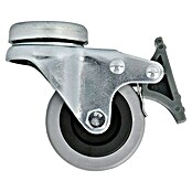 Stabilit Rueda giratoria para equipos (Diámetro ruedas: 50 mm, Capacidad de carga: 45 kg, Material rueda: Goma, Con agujero pasante y freno, Casquillo liso)