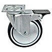 Stabilit Apparate-Lenkrolle (Durchmesser Rollen: 100 mm, Traglast: 55 kg, Gleitlager, Mit Platte und Feststeller)