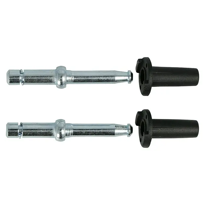 Stabilit Befestigungs-Set - Geeignet für: Rohrinnendurchmesser 10 mm, Material Einschlaghülse: Kunststoff, Loch-/ Stiftdurchmesser: 8 mm, 2 Stk. - Zwei Bremskolben-Reparatursätze mit silberfarbenen Kolben und schwarzen Gummidichtungen für die Reparatur von Bremsanlagen.