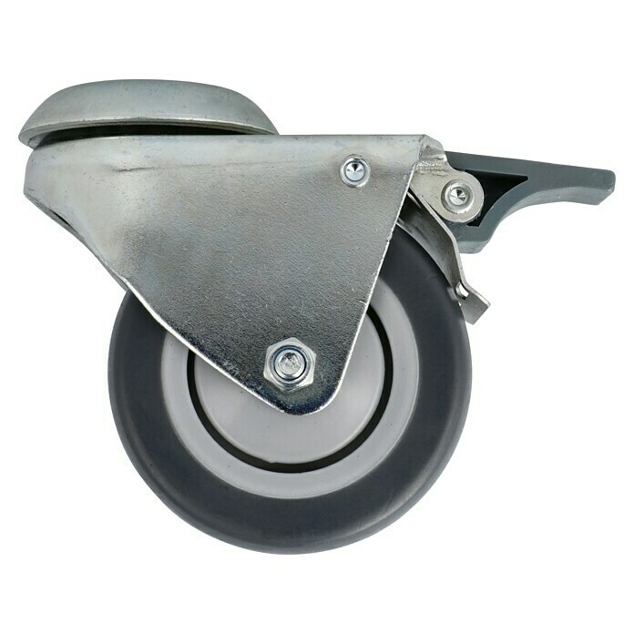 Dörner & Helmer Apparate-Doppelrolle (Durchmesser Rollen: 75 mm, Traglast: 100 kg, Gleitlager, Mit Rückenloch und Feststeller)