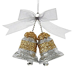 Kurt S. Adler Christbaumschmuck Glocken (Silber, Kunststoff, L x B x H: 10,16 x 5 x 8,13 cm)