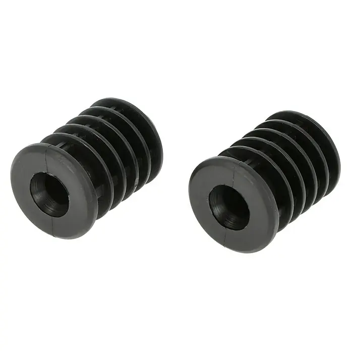 Dörner & Helmer Kunststoffhülse - Ø x L: 25 x 37 mm, 2 Stk. - Zwei schwarze Kabeltüllen mit geripptem Design. Diese Tüllen schützen Kabel und Leitungen vor Beschädigungen und Abrieb.