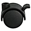 Dörner & Helmer Rueda doble (Diámetro ruedas: 40 mm, Capacidad de carga: 20 kg, Casquillo liso, Con agujero pasante y freno, Diámetro agujero posterior: 8 mm)