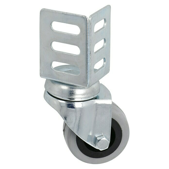 Stabilit Apparate-Lenkrolle (Durchmesser Rollen: 50 mm, Traglast: 40 kg, Material Rad: Gummi, Mit Winkelblech, Gleitlager)