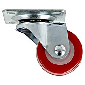 Dörner & Helmer Möbel-Lenkrolle (Durchmesser Rollen: 30 mm, Traglast: 20 kg, Gleitlager, Mit Platte, Farbe Rad: Rot)