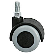 Stabilit Rueda doble (Diámetro ruedas: 40 mm, Capacidad de carga: 30 kg, Casquillo liso, Con agujero pasante y freno, Diámetro agujero posterior: 8 mm)