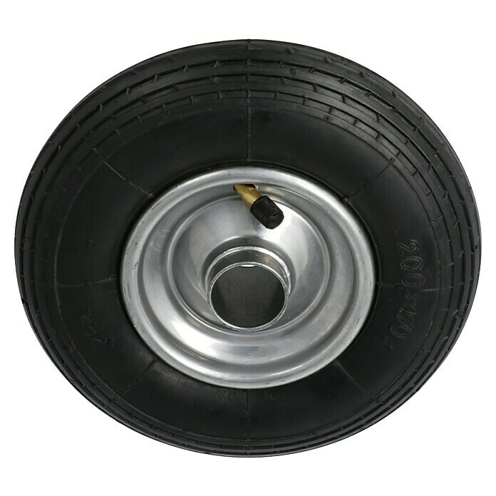 Dörner & Helmer Rueda neumática (Diámetro: 200 mm, Capacidad de carga: 75 kg, Material llanta: Chapa de acero, Longitud cubo: 60 mm)