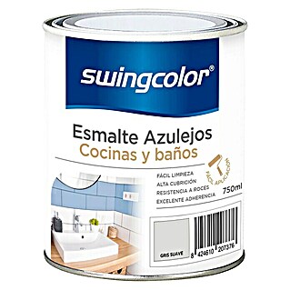 swingcolor Esmalte para azulejos Cocinas y baños (Gris suave, 750 ml, Brillante)