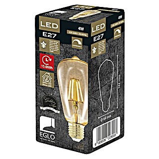 Eglo Lámpara LED Golden Age (E27, Intensidad regulable, Blanco cálido, 320 lm, 4 W, Forma de la lámpara: Pera)