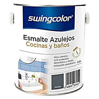 swingcolor Esmalte para azulejos Cocinas y baños (Pizarra, 2,5 l, Brillante)