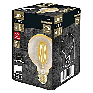 Eglo Bombilla LED Golden Age (E27, Intensidad regulable, Ámbar, 320 lm, 4 W, Globo)