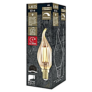 Eglo Bombilla LED Golden Age (E14, 4 W, 320 lm, Vela de la punta)