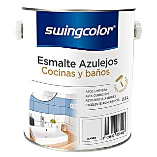 swingcolor Esmalte para azulejos Cocinas y baños (Blanco, 2,5 l, Brillante)