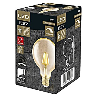 Eglo Bombilla LED Golden Age (E27, Intensidad regulable, Ámbar, 320 lm, 4 W, Redonda)