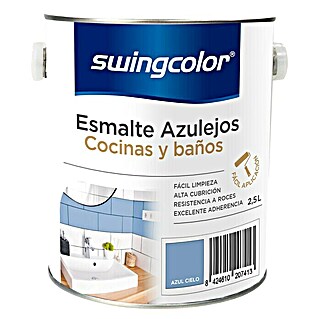 swingcolor Esmalte para azulejos Cocinas y baños (Azul cielo, 2,5 l, Brillante)