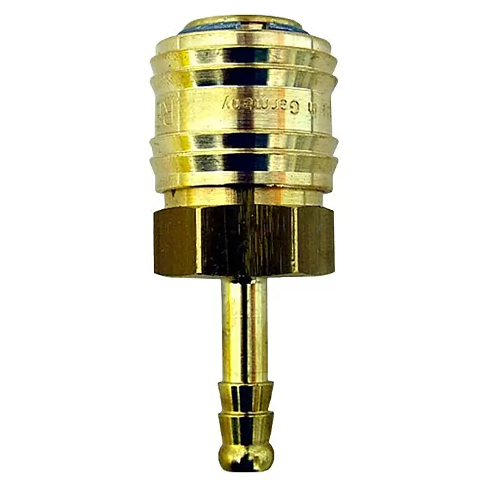 Prebena Schnellanschlusskupplung mit Tülle - 6 mm - Messing-Schnellkupplung mit Schlauchtülle für Pneumatik- oder Flüssigkeitssysteme.