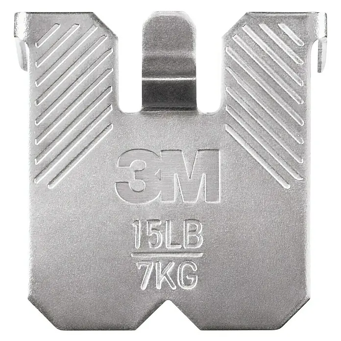 3M Claw Gancho para colgar cuadros - 4 ud., Capacidad de carga: 7 kg - Primer plano de una tira adhesiva para colgar cuadros de 3M, diseñada para soportar hasta 7 kg sin dañar la pared.