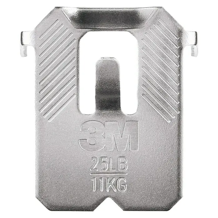 3M Claw Gancho para colgar cuadros - 2 ud., Capacidad de carga: 11 kg - Imagen del producto de un colgador de cuadros 3M plateado, soporta hasta 11 kg. Perfecto para colgar cuadros en la pared con seguridad.