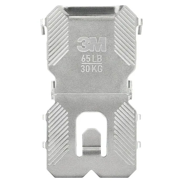 3M Claw Gancho para colgar cuadros - 2 ud., Capacidad de carga: 30 kg - Primer plano de un sistema de fijación de cuadros 3M de hasta 30 kg, ideal para montar cuadros y decoraciones de forma fácil y segura.