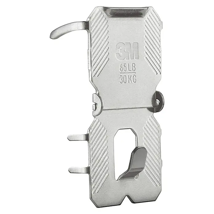 3M Claw Gancho para colgar cuadros - 2 ud., Capacidad de carga: 30 kg - Imagen de un sistema para colgar cuadros 3M para marcos de hasta 30 kg con ganchos, fijado a la pared.