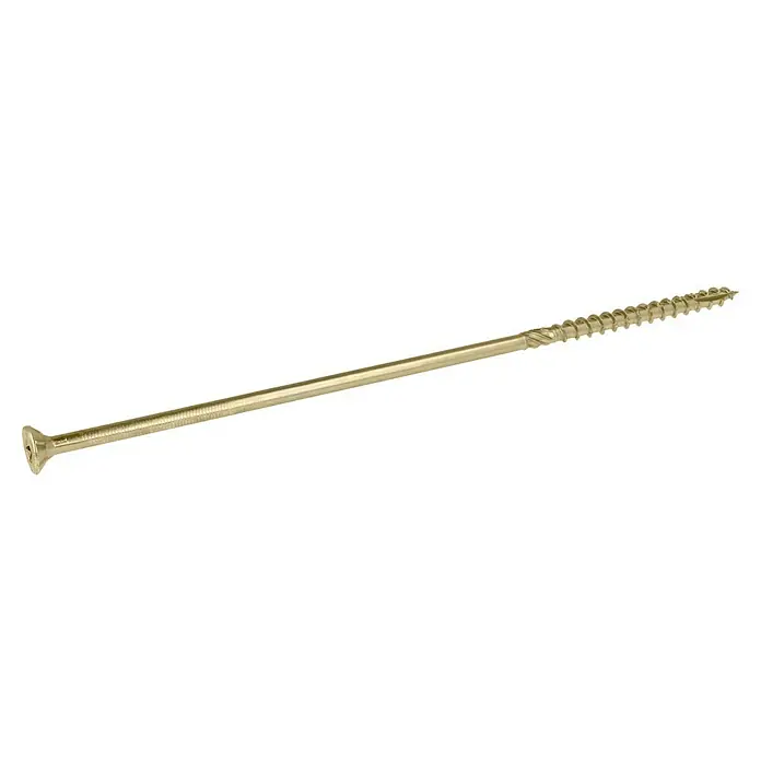 Profi Depot Holzbauschraube TX - Senkkopf, TX für TORX-Antriebe, 25 Stk., Ø x L: 8 x 260 mm - Goldene Holzschraube mit flachem Kopf und scharfem Gewinde für sichere Verbindungen in Holzkonstruktionen.