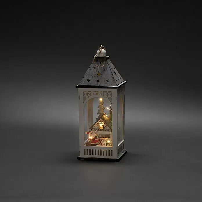 Konstsmide LED-Weihnachtslaterne - 11 x 11 x 29 cm, Batteriebetrieben, IP20 - Stimmungsaufnahme