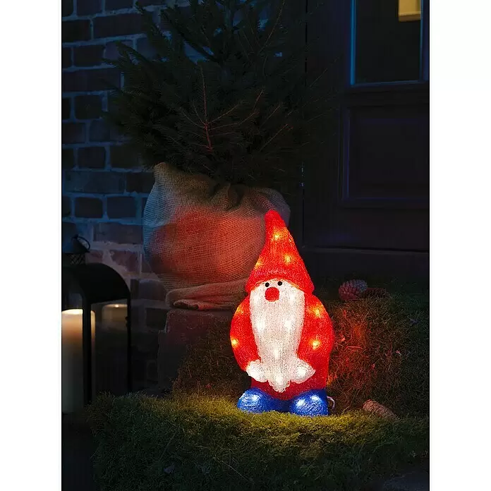 Konstsmide LED-Weihnachtsdekofigur - 18,5 x 16,5 x 36 cm, Rot, Weiß, Netzbetrieben, LED - Stimmungsaufnahme