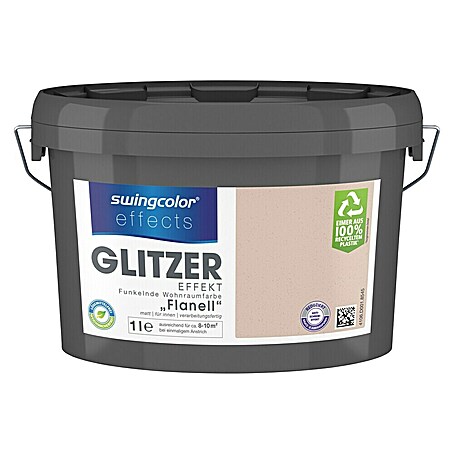 swingcolor effects Farbeffektputz Funkelnde Wohnraumfarbe mit Glitzer-Effekt (Flanell, 1 l)