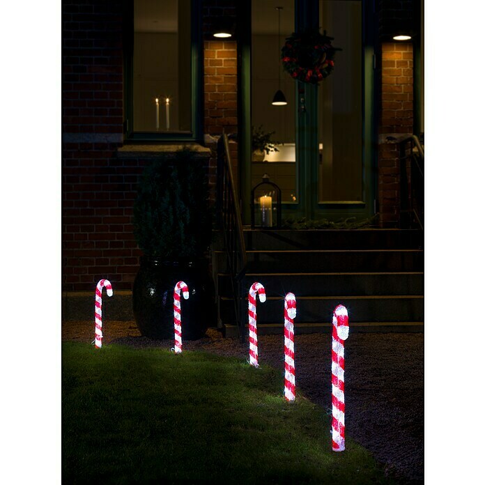 Konstsmide LED-Gartenstecker Zuckerstangen (Kaltweiß, Höhe: 43 cm, Kunststoff) | BAUHAUS