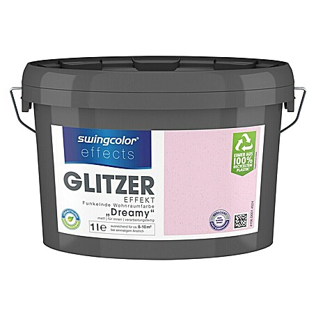 swingcolor effects Farbeffektputz Funkelnde Wohnraumfarbe mit Glitzer-Effekt (Dreamy, Glitzernd, 1 l)