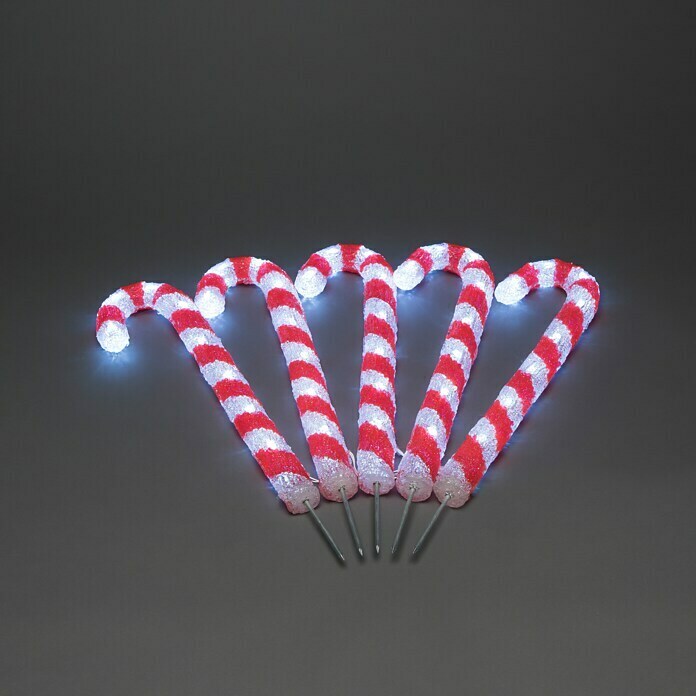 Konstsmide LED-Gartenstecker Zuckerstangen (Kaltweiß, Höhe: 43 cm, Kunststoff) | BAUHAUS
