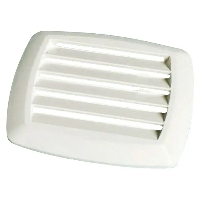 Rejilla de ventilación - L x An: 201 x 101 mm, Blanco - Cubierta de ventilación blanca con ranuras horizontales para ventilación de espacios.