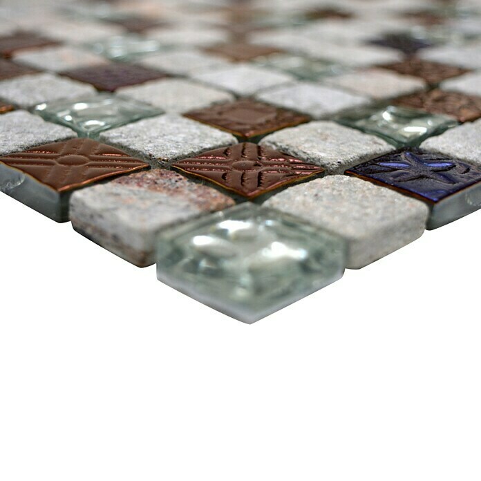 Mozaïektegel Quadrat Crystal Mix XCM CR37 (29,8 x 29,8 cm, Grijs, Mat)