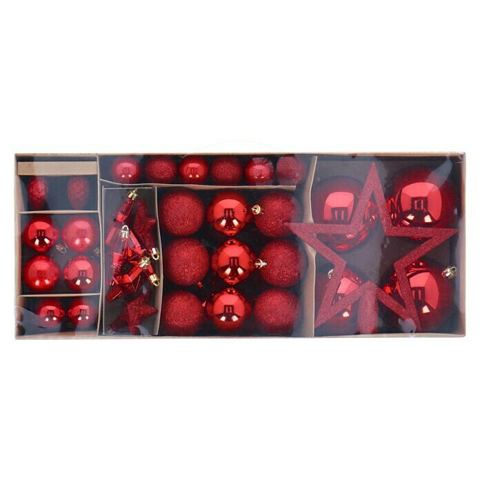 Christbaumkugel-Set (Rot, Kunststoff, 75 Stk.) | BAUHAUS