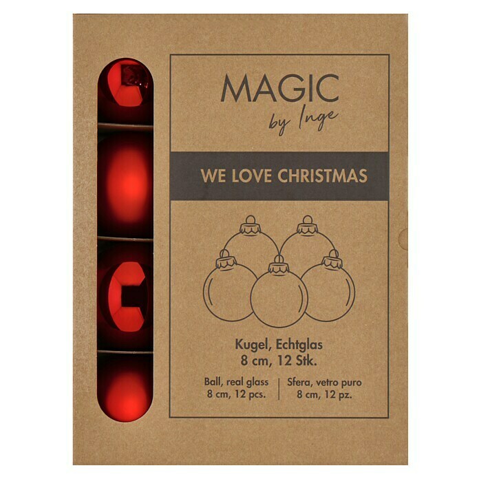 Boules de Noël Merry Red 8cm