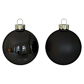 Weihnachtskugeln (20 Stk., Durchmesser: 6 cm, Ebony Black, Glas)
