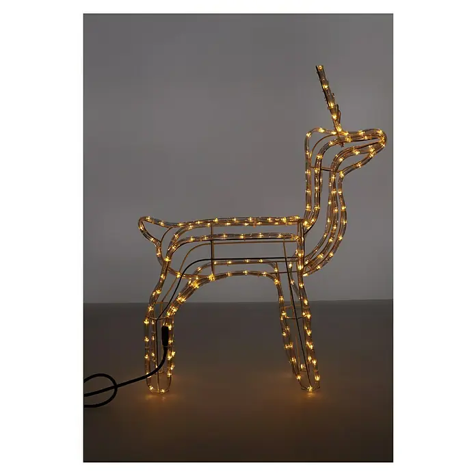 Tween Light Tira de luces LED Reno -  - Decoración festiva: Un reno luminoso de alambre, envuelto en luces blanco cálido, aporta un ambiente navideño en interiores y exteriores.