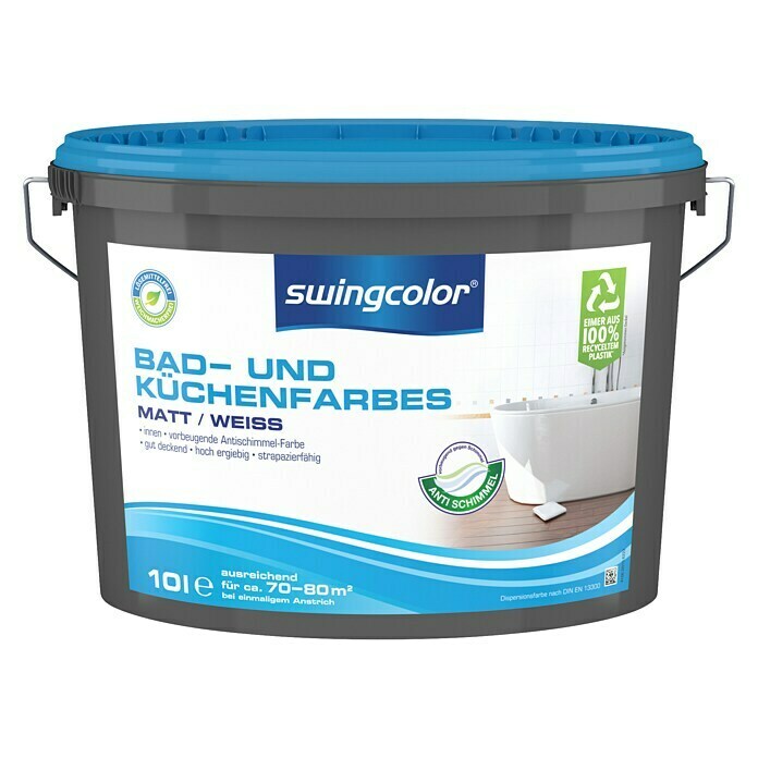 swingcolor Bad- & Küchenfarbe (Weiß, 10 l, Matt)