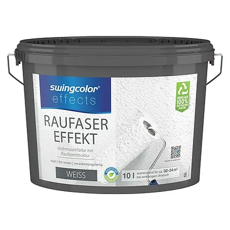 swingcolor effects Flüssige Raufaser Wohnraumfarbe mit Raufaser-Effekt